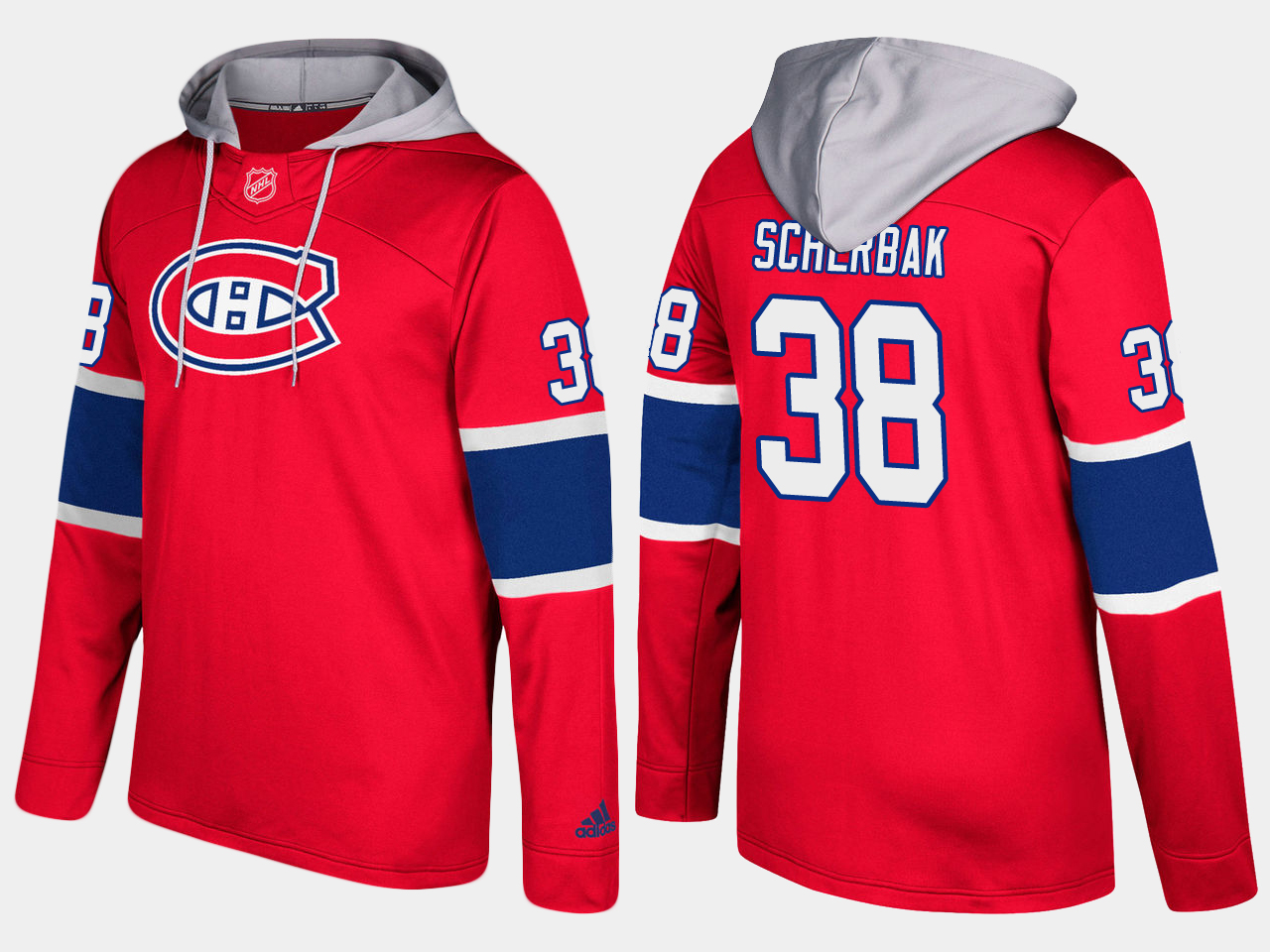 Men NHL Montreal canadiens #38 nikita scherbak red hoodie->montreal canadiens->NHL Jersey